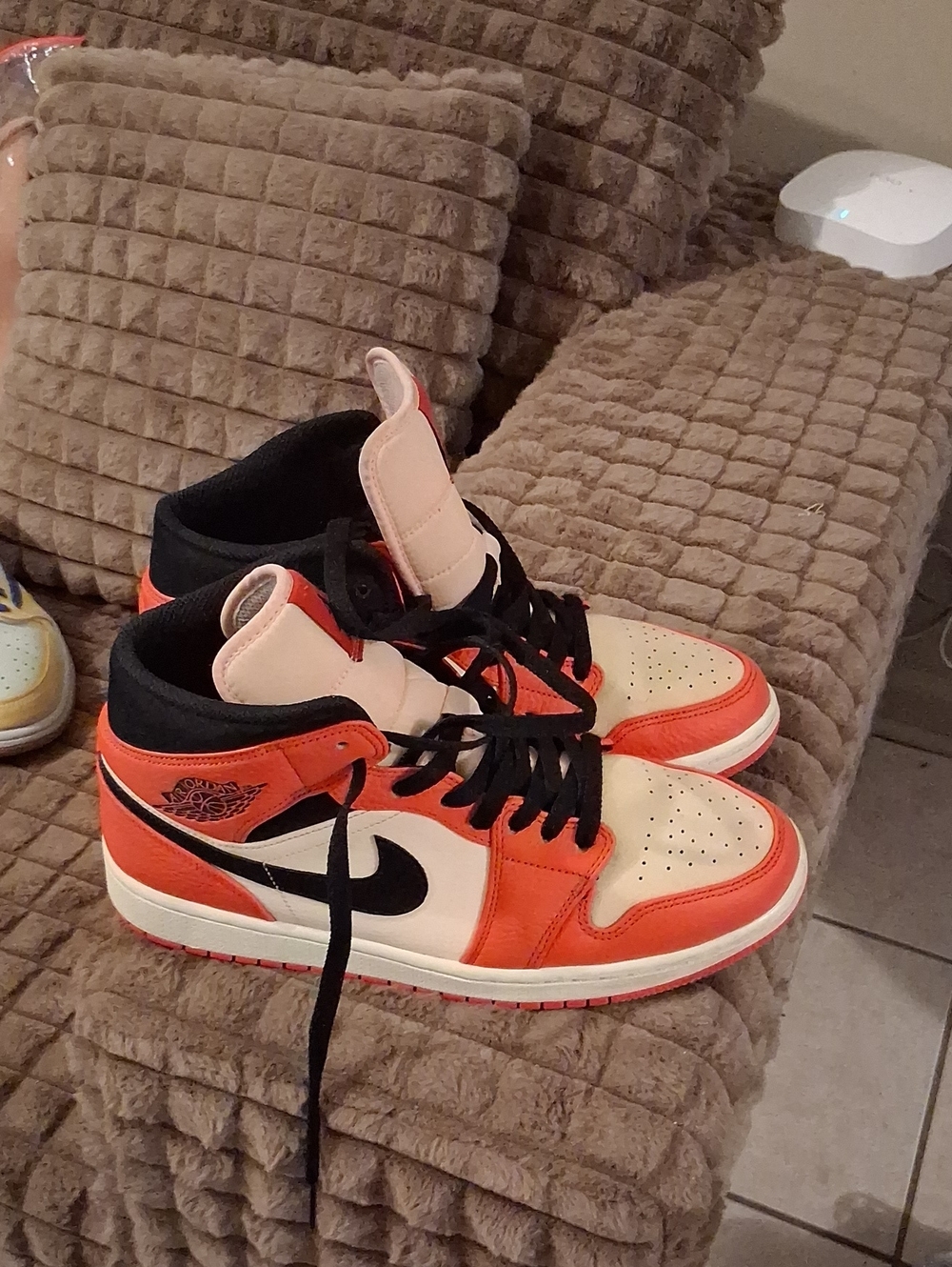 Jordan Mens Athletic Shoes - Orange, White, Black